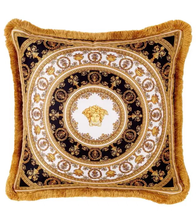Versace Home Fringed silk and cotton cushion