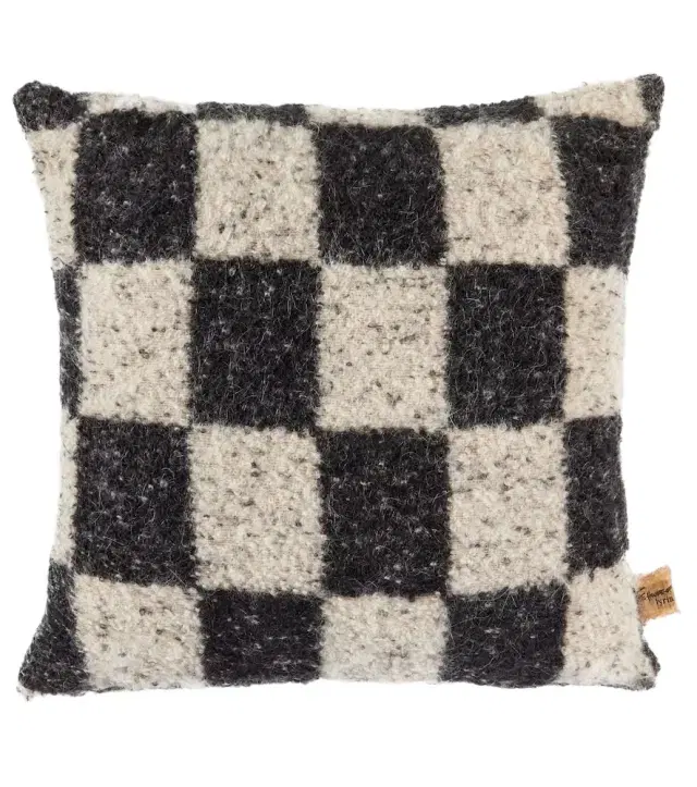 The House of Lyria Ronce checked wool-blend cushion