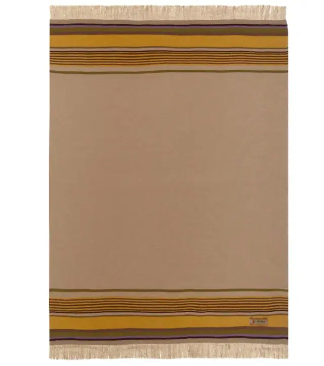 The House of Lyria Grottesco striped silk and wool-blend blanket