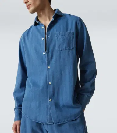 Frescobol Carioca Emilio herringbone denim shirt | Thumbnail 2