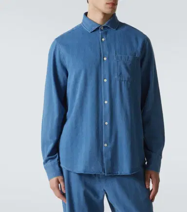 Frescobol Carioca Emilio herringbone denim shirt | Thumbnail 4