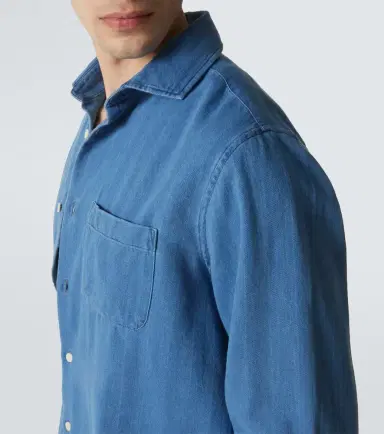 Frescobol Carioca Emilio herringbone denim shirt | Thumbnail 5