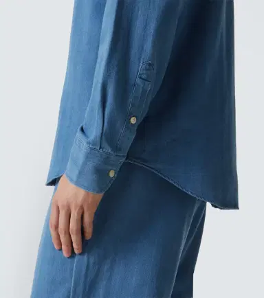 Frescobol Carioca Emilio herringbone denim shirt | Thumbnail 6
