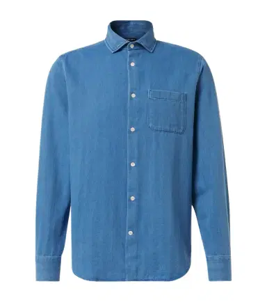 Frescobol Carioca Emilio herringbone denim shirt | Thumbnail 1