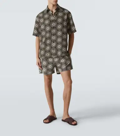 Frescobol Carioca Castro printed linen bowling shirt | Thumbnail 2