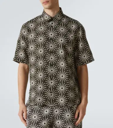 Frescobol Carioca Castro printed linen bowling shirt | Thumbnail 3