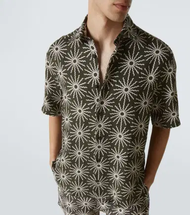 Frescobol Carioca Castro printed linen bowling shirt | Thumbnail 4
