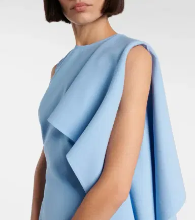 Oscar de la Renta Ruffled wool-blend midi dress | Thumbnail 4 Oscar de la Renta Ruffled wool-blend midi dress | Thumbnail 4