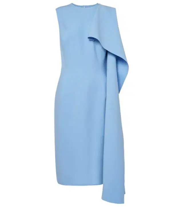 Ruffled wool-blend midi dress