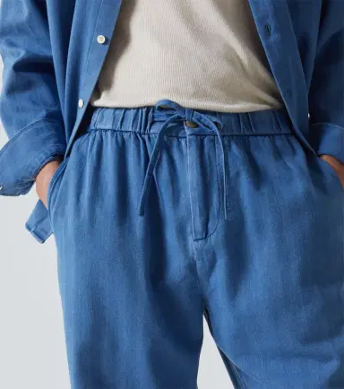 Frescobol Carioca Rocha herringbone cotton twill wide-leg pants | Thumbnail 2
