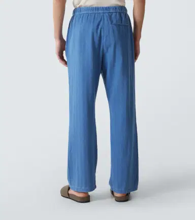 Frescobol Carioca Rocha herringbone cotton twill wide-leg pants | Thumbnail 4