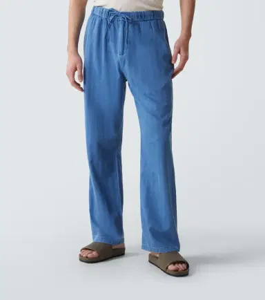 Frescobol Carioca Rocha herringbone cotton twill wide-leg pants | Thumbnail 5