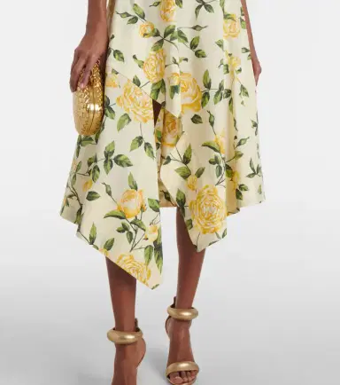 Oscar de la Renta Floral cotton-blend poplin midi dress | Thumbnail 3