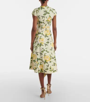 Oscar de la Renta Floral cotton-blend poplin midi dress | Thumbnail 5