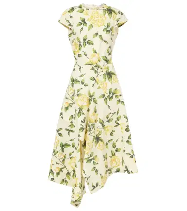 Oscar de la Renta Floral cotton-blend poplin midi dress | Thumbnail 1