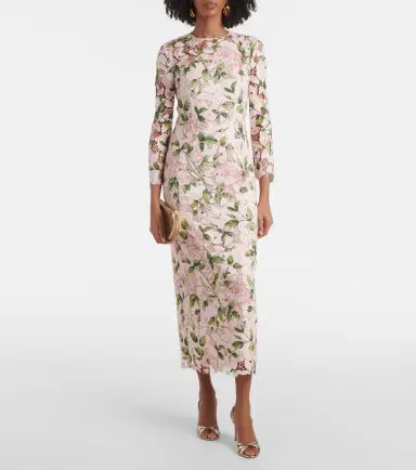 Oscar de la Renta Floral guipure lace maxi dress | Thumbnail 6
