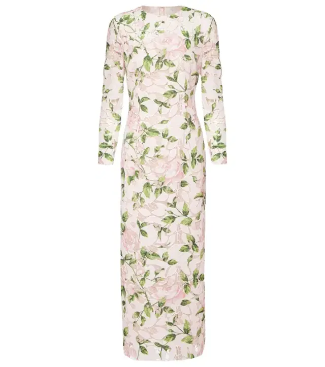 Oscar de la Renta Floral guipure lace maxi dress