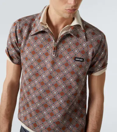Miu Miu Jacquard silk piqué polo shirt | Thumbnail 2