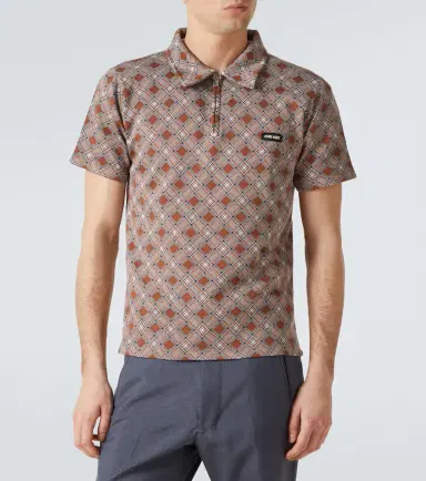 Miu Miu Jacquard silk piqué polo shirt | Thumbnail 3