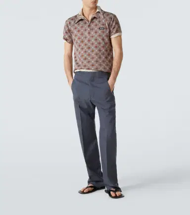 Miu Miu Jacquard silk piqué polo shirt | Thumbnail 4