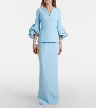 Safiyaa Clemence ruffled crêpe gown | Thumbnail 5 Safiyaa Clemence ruffled crêpe gown | Thumbnail 5