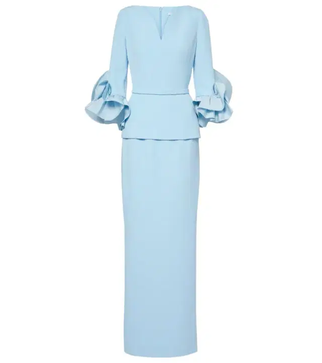 Safiyaa Clemence ruffled crêpe gown