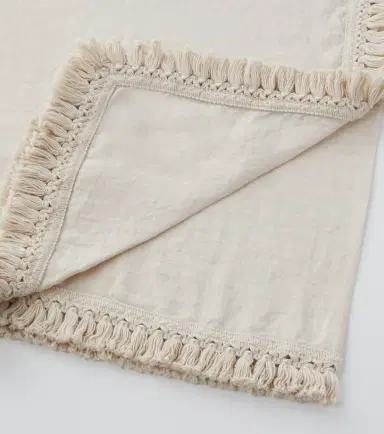 Once Milano Fringed Medium linen tablecloth | Thumbnail 4
