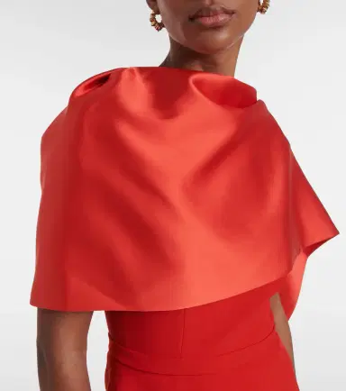 Safiyaa Evangelina caped crêpe gown | Thumbnail 3