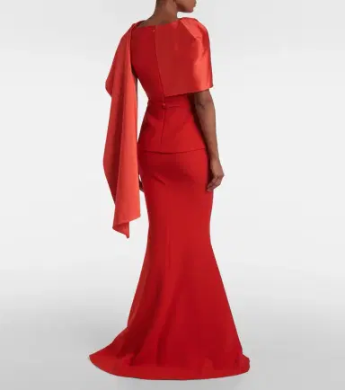 Safiyaa Evangelina caped crêpe gown | Thumbnail 4