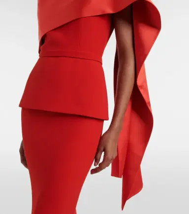 Safiyaa Evangelina caped crêpe gown | Thumbnail 5