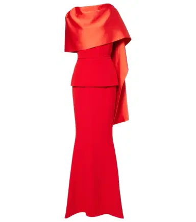 Safiyaa Evangelina caped crêpe gown | Thumbnail 1
