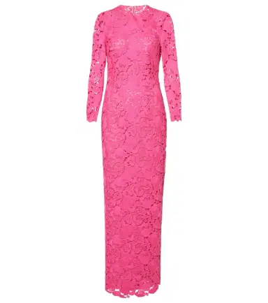 Oscar de la Renta Floral asymmetric guipure gown | Thumbnail 1