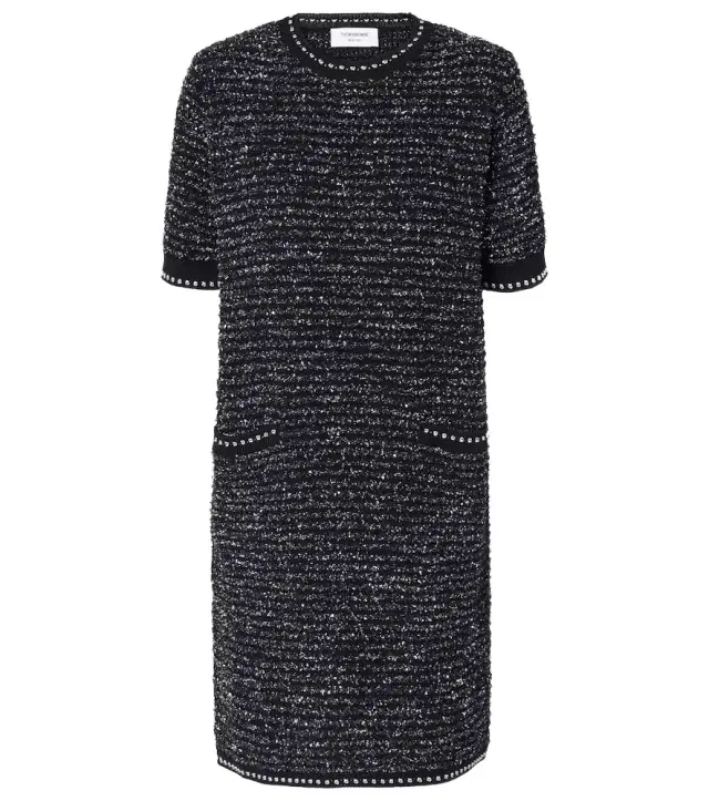 Cotton-blend tweed minidress