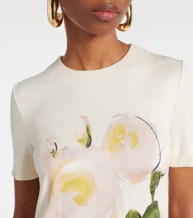 Oscar de la Renta Painted Roses jersey maxi dress | Thumbnail 5
