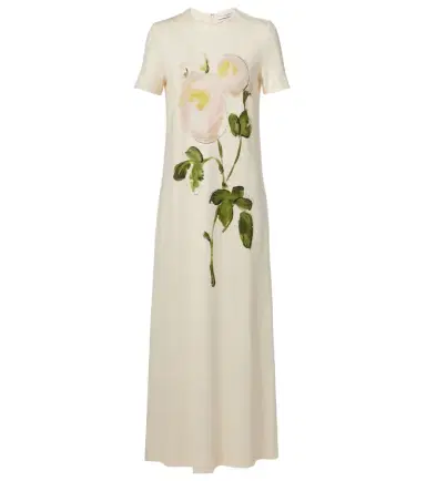 Oscar de la Renta Painted Roses jersey maxi dress | Thumbnail 1