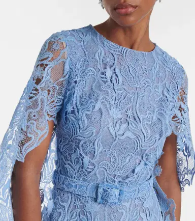 Oscar de la Renta Floral lace cocktail dress | Thumbnail 6
