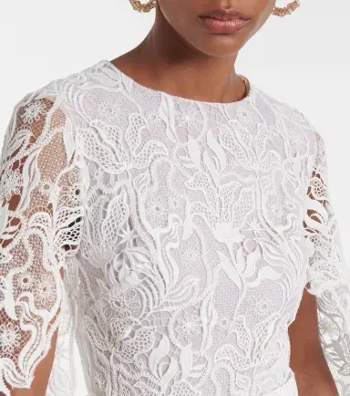 Oscar de la Renta Floral lace cocktail dress | Thumbnail 3