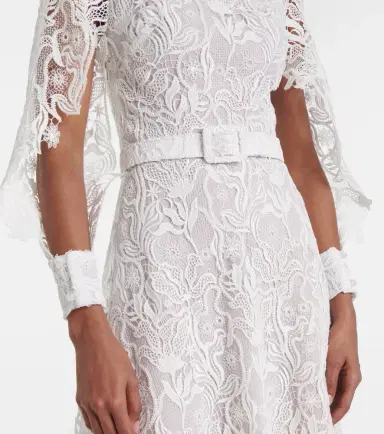 Oscar de la Renta Floral lace cocktail dress | Thumbnail 6