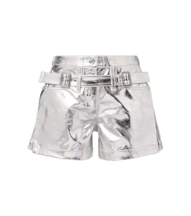 Rabanne Metallic cotton high-rise shorts