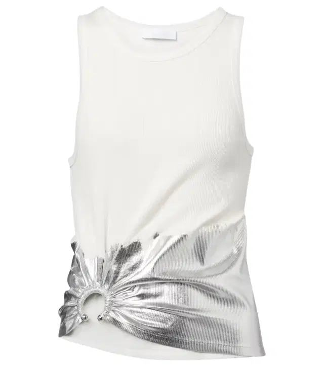 Rabanne Gathered cotton-blend tank top