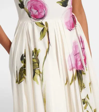 Oscar de la Renta Floral cotton-blend poplin midi dress | Thumbnail 5