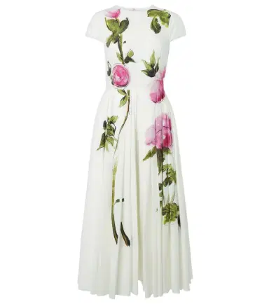Oscar de la Renta Floral cotton-blend poplin midi dress | Thumbnail 1