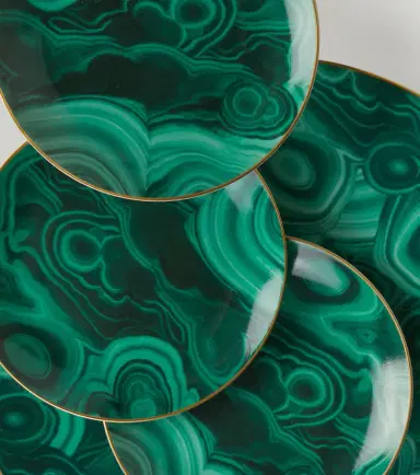L'Objet Malachite set of 4 canapé plates | Thumbnail 2