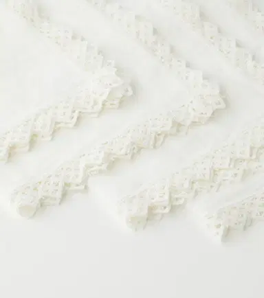 Once Milano Set of 4 macramé linen napkins | Thumbnail 2