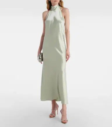 Galvan Sienna scarf-detail satin maxi dress | Thumbnail 2