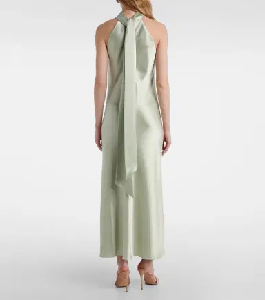 Galvan Sienna scarf-detail satin maxi dress | Thumbnail 3