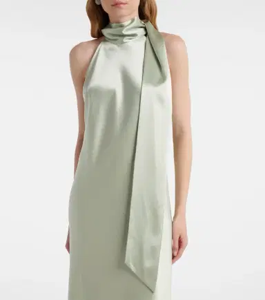 Galvan Sienna scarf-detail satin maxi dress | Thumbnail 5