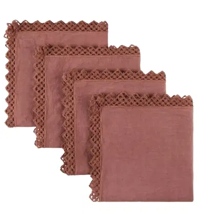 Once Milano Set of 4 macramé linen napkins | Thumbnail 1