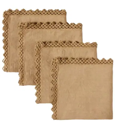 Once Milano Set of 4 macramé linen napkins | Thumbnail 1