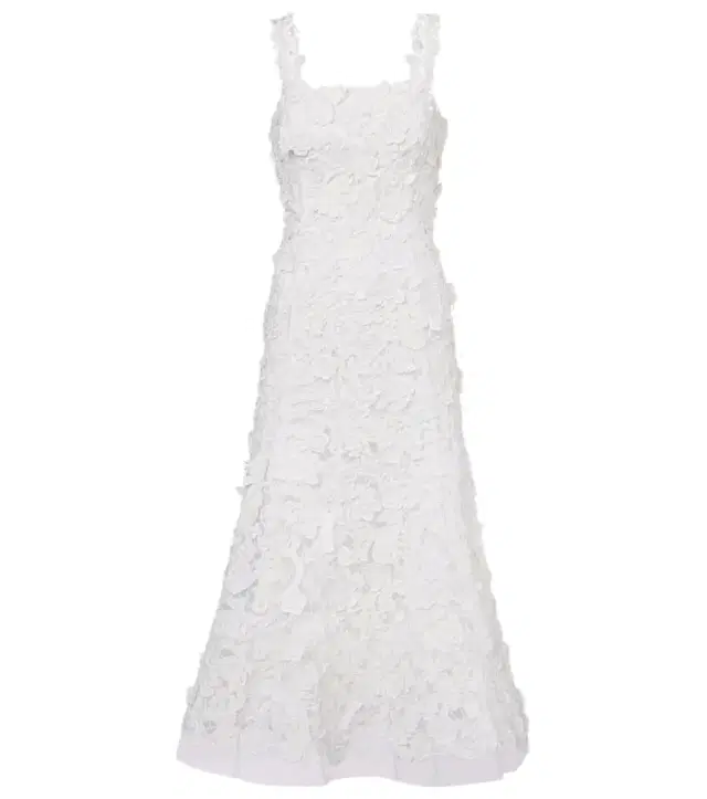 Guipure lace midi dress